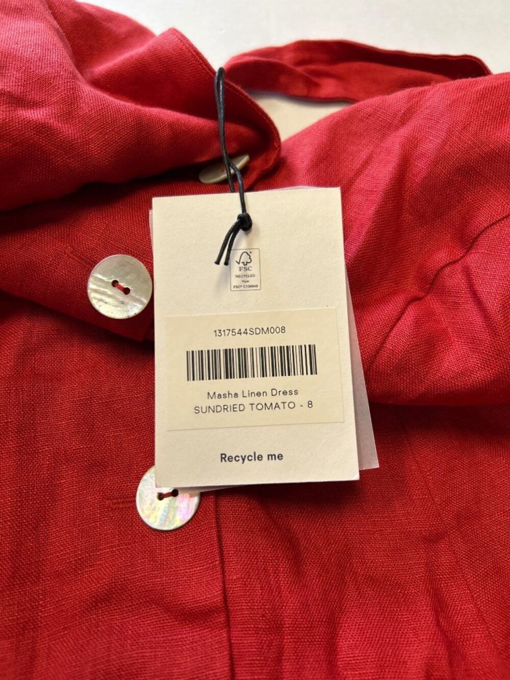REFORMATION Masha Linen Dress Sundried Tomato Size 8 NWT - Picture 10 of 10